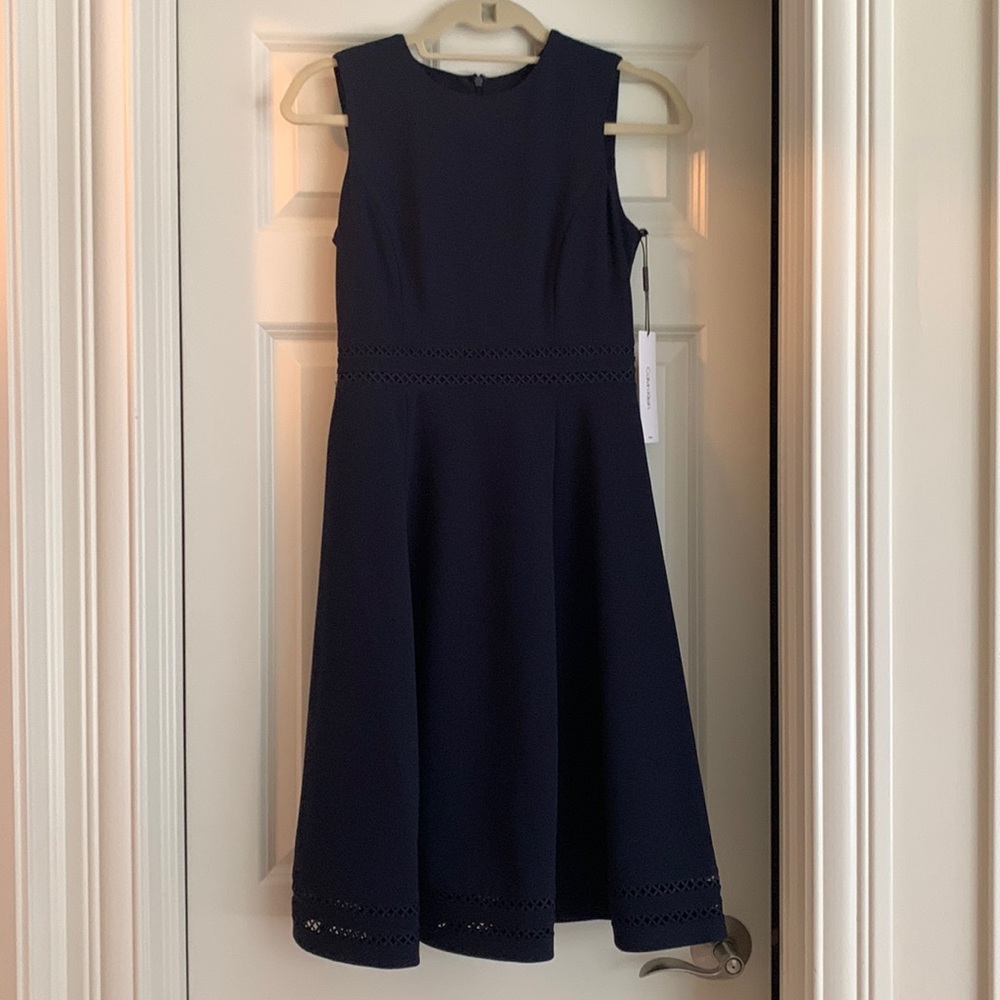 Calvin Klein A-line dress, navy, size 2 - Picture 1 of 9